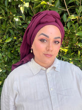 Cotton Gauze Long Wrap - Wine-Long Wrap-The Little Tichel Lady