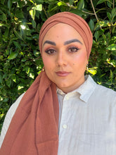 Cotton Gauze Long Wrap - Terracotta-Long Wrap-The Little Tichel Lady
