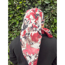 Spiced Petals Waffle Print Square Tichel - Burgundy/White-Squares-The Little Tichel Lady