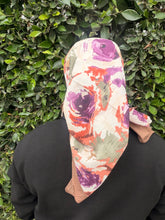 Spiced Petals Waffle Print Square Tichel - Purple/Neutral-Squares-The Little Tichel Lady