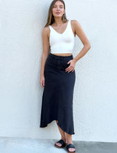 Classic Denim Midi Skirt - True Black-skirt-The Little Tichel Lady