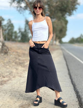 Classic Denim Midi Skirt - True Black-skirt-The Little Tichel Lady