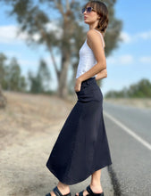 Classic Denim Midi Skirt - True Black-skirt-The Little Tichel Lady