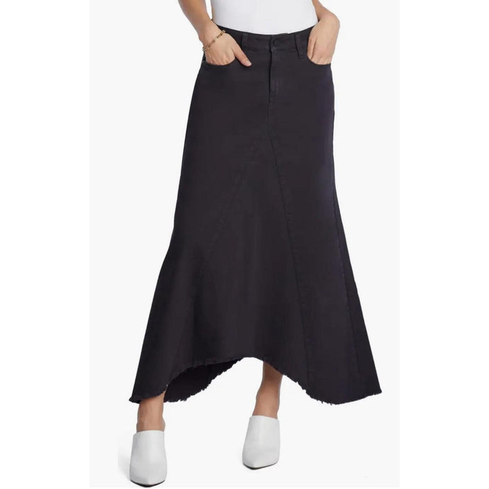 Classic Denim Midi Skirt - True Black-skirt-The Little Tichel Lady