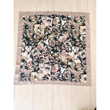Spiced Petals Waffle Print Square Tichel - Black/Neutral-Squares-The Little Tichel Lady