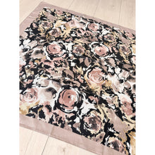 Spiced Petals Waffle Print Square Tichel - Black/Neutral-Squares-The Little Tichel Lady
