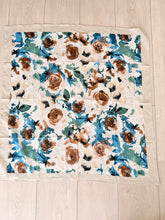 Spiced Petals Waffle Print Square Tichel - Blue/Neutral-Squares-The Little Tichel Lady