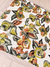Spiced Petals Waffle Print Square Tichel - Neutral/Olive-Squares-The Little Tichel Lady