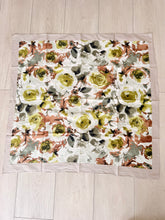 Spiced Petals Waffle Print Square Tichel - Olive/Neutral-Squares-The Little Tichel Lady