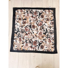 Spiced Petals Waffle Print Square Tichel - Neutral/Black-Squares-The Little Tichel Lady