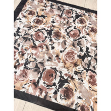 Spiced Petals Waffle Print Square Tichel - Neutral/Black-Squares-The Little Tichel Lady