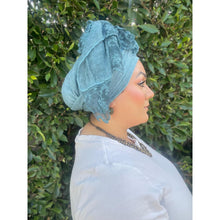 Israeli Arabesque Wrap - Turquoise-Long Wrap-The Little Tichel Lady