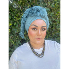 Israeli Arabesque Wrap - Turquoise-Long Wrap-The Little Tichel Lady