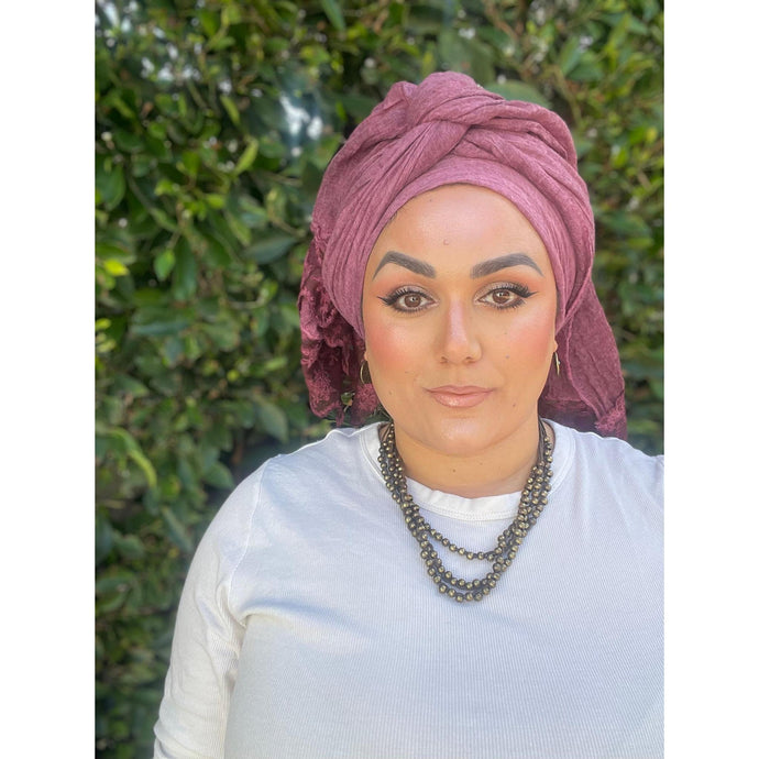Israeli Arabesque Wrap - Berry-Long Wrap-The Little Tichel Lady