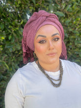 Israeli Arabesque Wrap - Berry-Long Wrap-The Little Tichel Lady