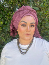 Israeli Arabesque Wrap - Berry-Long Wrap-The Little Tichel Lady