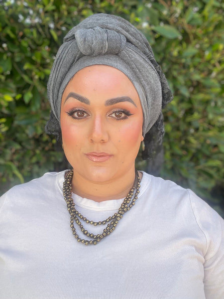 Israeli Arabesque Wrap - Black-Long Wrap-The Little Tichel Lady