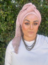 Israeli Arabesque Wrap - Pink-Long Wrap-The Little Tichel Lady