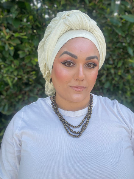 Israeli Arabesque Wrap - Cream
