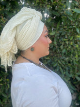 Israeli Arabesque Wrap - Cream-Long Wrap-The Little Tichel Lady
