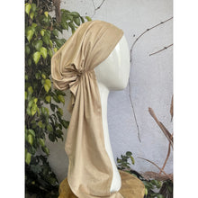 Faux Suede Stretchy Pretied, Linen, w/ Long Tails + Velvet Band/Adjustable-Pretieds-The Little Tichel Lady