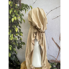 Faux Suede Stretchy Pretied, Linen, w/ Long Tails + Velvet Band/Adjustable-Pretieds-The Little Tichel Lady