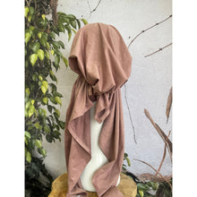 Faux Suede Stretchy Pretied, Mauve, w/ Long Tails + Velvet Band/Adjustable-Pretieds-The Little Tichel Lady