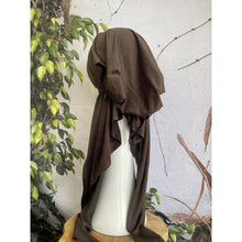 Faux Suede Stretchy Pretied, Deep Brown, w/ Long Tails + Velvet Band/Adjustable-Pretieds-The Little Tichel Lady