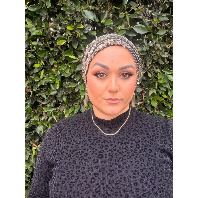 Yodfat Style, Black/Neutral Sequins & Beaded Slip-On Set-Specialty Items-The Little Tichel Lady