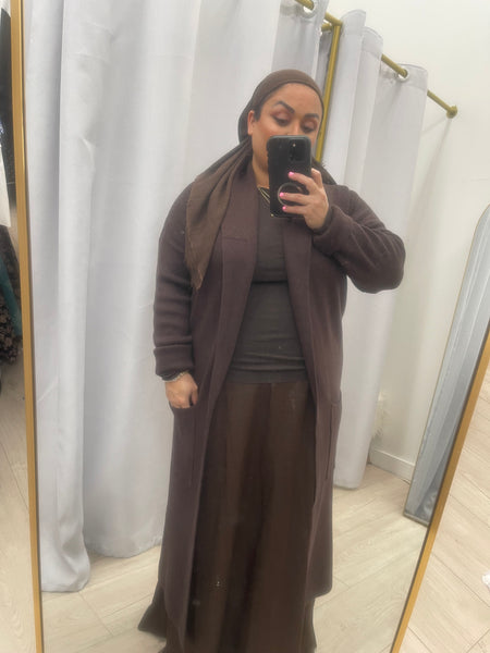 Cozy Chandler Cardigan - Chocolate Brown-Sweater-The Little Tichel Lady