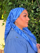 Floral Muse Print Square Tichel - Blue-square-The Little Tichel Lady