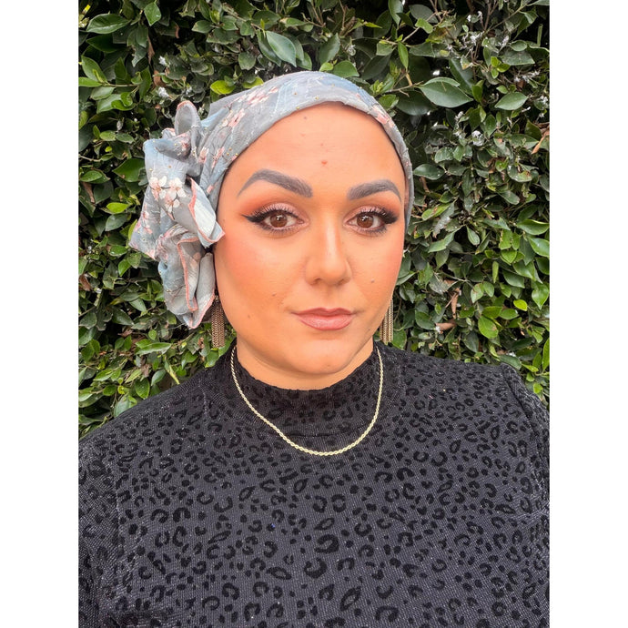 Yodfat Style, Dusty Blue Floral Print Slip-On-Specialty Items-The Little Tichel Lady