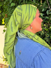 Floral Muse Print Square Tichel - Lime/Olive-square-The Little Tichel Lady