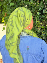 Floral Muse Print Square Tichel - Lime/Olive-square-The Little Tichel Lady