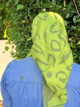 Floral Muse Print Square Tichel - Lime/Olive-square-The Little Tichel Lady