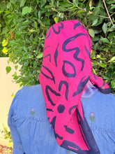 Floral Muse Print Square Tichel - Pink/Navy-square-The Little Tichel Lady