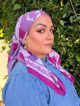 Petal Pop Print Square Tichel - Purple/Fuchsia-square-The Little Tichel Lady