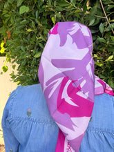 Petal Pop Print Square Tichel - Purple/Fuchsia-square-The Little Tichel Lady