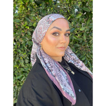 Paisley Print Square Tichel - Mauve-Squares-The Little Tichel Lady