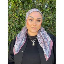 Paisley Print Square Tichel - Mauve-Squares-The Little Tichel Lady