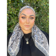 Paisley Print Square Tichel - Neutral/Sage-Squares-The Little Tichel Lady