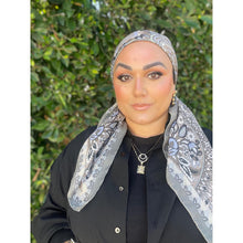 Paisley Print Square Tichel - Neutral/Sage-Squares-The Little Tichel Lady