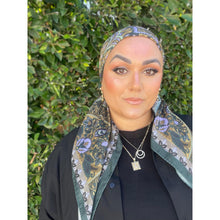 Paisley Print Square Tichel - Deep Green/Golden-Squares-The Little Tichel Lady