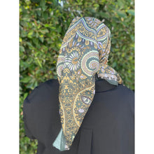 Paisley Print Square Tichel - Deep Green/Golden-Squares-The Little Tichel Lady