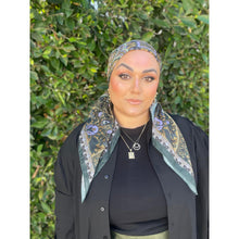 Paisley Print Square Tichel - Deep Green/Golden-Squares-The Little Tichel Lady