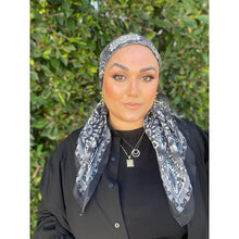 Paisley Print Square Tichel - Black/White-Squares-The Little Tichel Lady