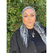 Paisley Print Square Tichel - Black/White-Squares-The Little Tichel Lady