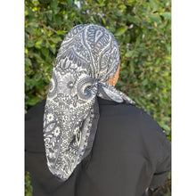 Paisley Print Square Tichel - Black/White-Squares-The Little Tichel Lady