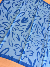 Floral Muse Print Square Tichel - Blue-square-The Little Tichel Lady