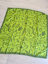 Floral Muse Print Square Tichel - Lime/Olive-square-The Little Tichel Lady